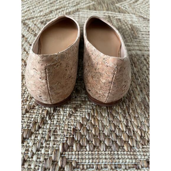 Corso Como Natural Cork Tan ‘Jullia’ Ballet Core Pointed Toe Flat Size 7.5M - Picture 3 of 7